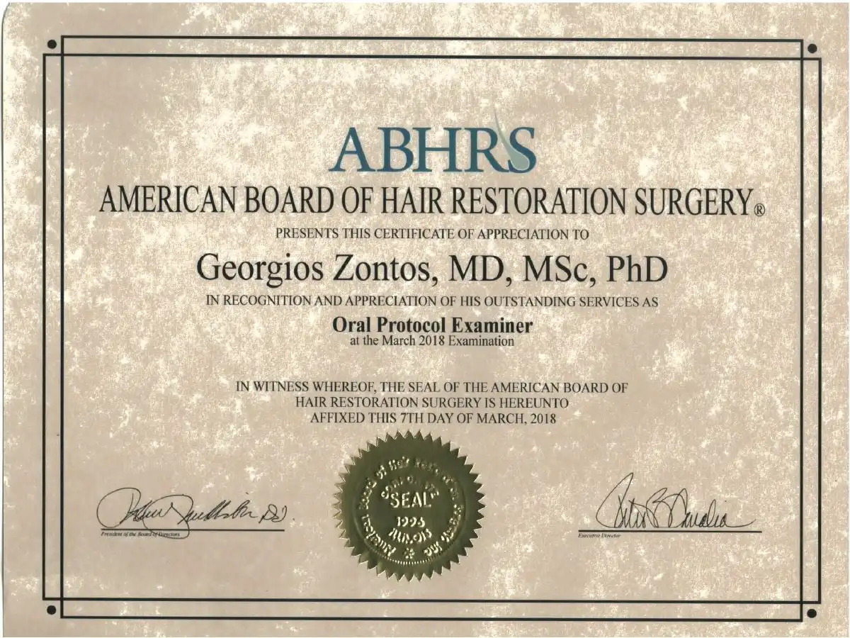 Dr Zontos participating as a Protocol Oral Examiner for the ABHRS examinations at the last examination in Hollywood.